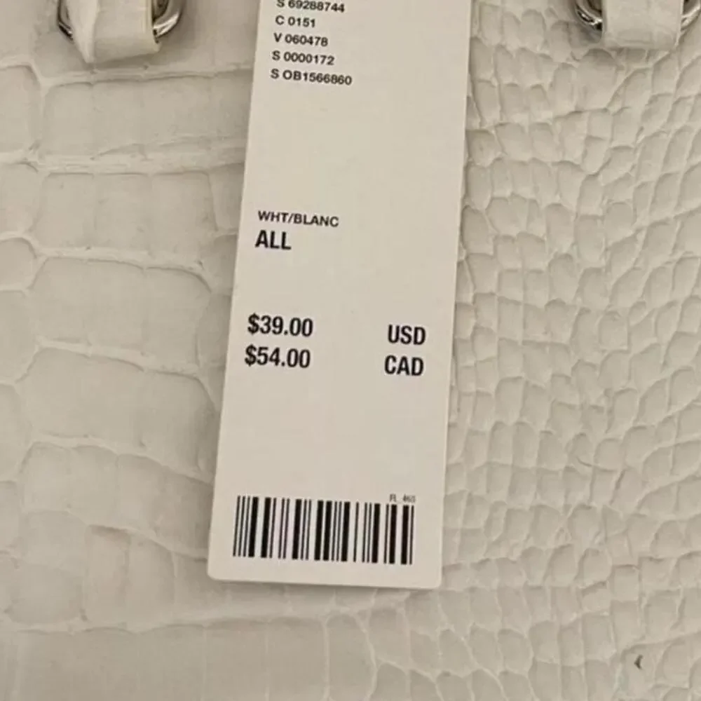 Urban Outfitters white croc embossed mini tote purse new with tags